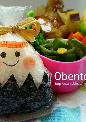 簡単 キャラ弁 ラップおにぎり*富士山-レシピのメイン写真