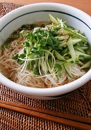 ヘルシー☆美味しい！えのき素麺-レシピのメイン写真