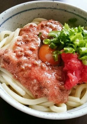 明太子と納豆のぶっかけうどん-レシピのメイン写真