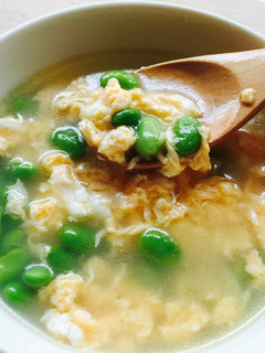 ふわふわ卵と枝豆の中華スープ✲-レシピのメイン写真