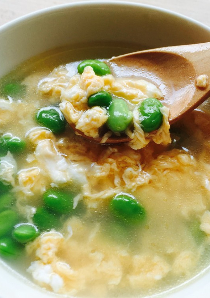 ふわふわ卵と枝豆の中華スープ✲-レシピのメイン写真