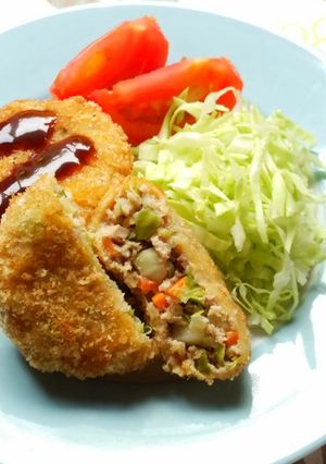 野菜たっぷり！メンチカツ-レシピのメイン写真