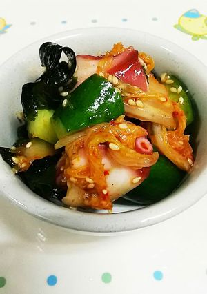 コンビニシリーズ①胡瓜と蛸のキムチ和え-レシピのメイン写真