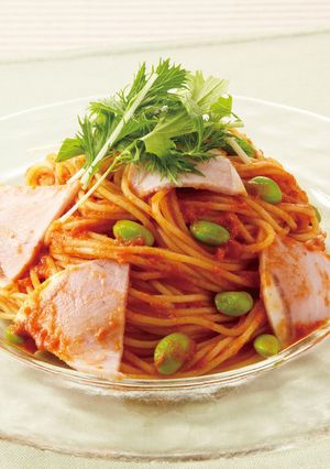 枝豆とハムの冷製トマトパスタ-レシピのメイン写真