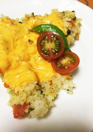 フライパンでバジルトマトチーズライス-レシピのメイン写真