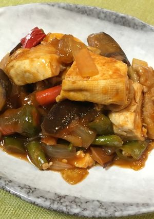 豆腐と豚肉と野菜のケチャップ煮-レシピのメイン写真