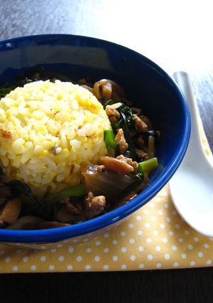 鶏ひき肉のオイスター丼-レシピのメイン写真