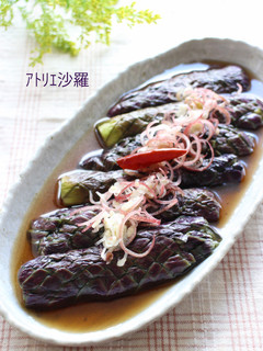 レンジで簡単&綺麗な紫色♫茄子の煮浸し-レシピのメイン写真