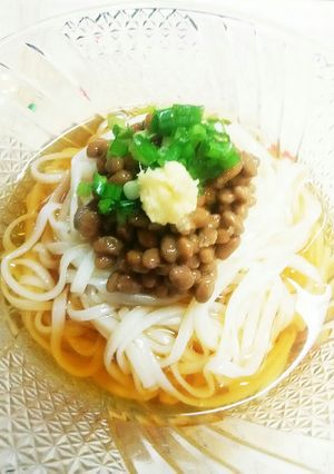 簡単!麺汁DEささっと冷やし納豆うどん♪-レシピのメイン写真