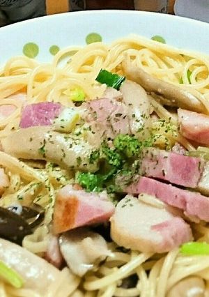 牛角の塩だれでしめじとベーコンの塩パスタ-レシピのメイン写真