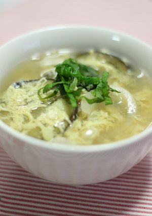 なすと玉ねぎと卵＊味噌汁-レシピのメイン写真