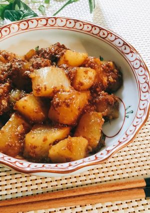 圧力鍋で簡単！大根とひき肉の煮物-レシピのメイン写真