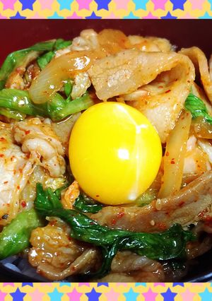夏だ！豚キムチ丼だ！-レシピのメイン写真