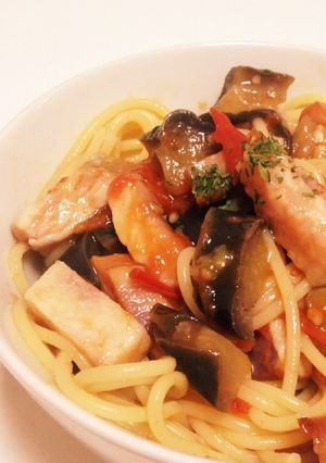 レンジで！ナスとトマトの冷製パスタ-レシピのメイン写真