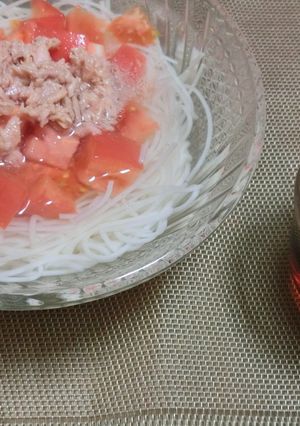 ツナとトマトのそうめん-レシピのメイン写真