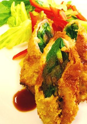 減塩レシピ 野菜たっぷり にらとんかつ-レシピのメイン写真
