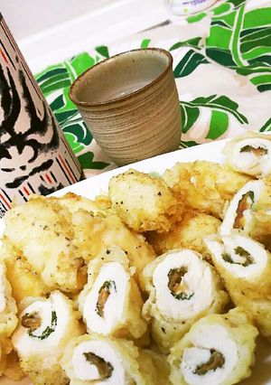 【変わり天ぷら】鶏肉のしそ梅ロール揚げ-レシピのメイン写真