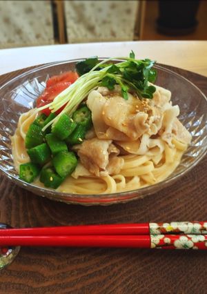 茹でて混ぜるだけ！冷しゃぶうどん-レシピのメイン写真