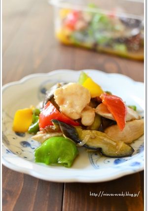 鶏むね肉と茄子の生姜炒め【作りおき】-レシピのメイン写真