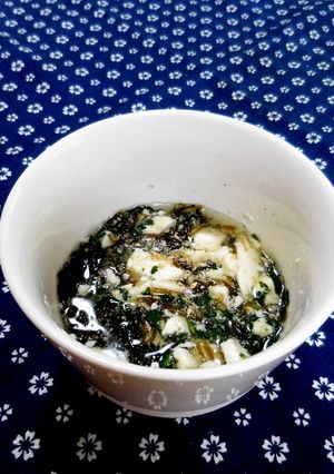 うちのもずく酢３✿豆腐モロヘイヤ入り-レシピのメイン写真