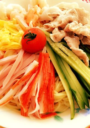今日の晩ごはん♪具だくさん！冷やし中華-レシピのメイン写真