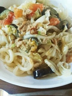 適当旨レシピ☆夏野菜のペペロンうどん-レシピのメイン写真