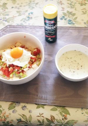 トマト寒天と胡瓜と塩豆腐のおひさま丼♪-レシピのメイン写真