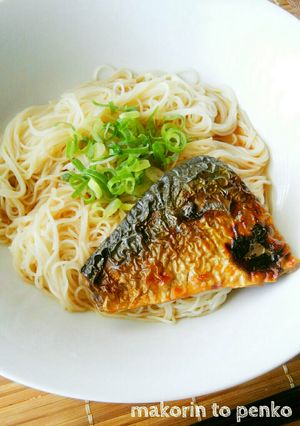 夏休み＊ランチに＊焼き鯖そうめん-レシピのメイン写真