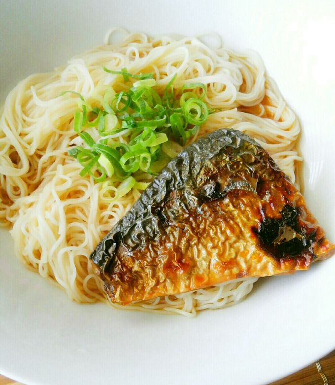 夏休み＊ランチに＊焼き鯖そうめん by まこりんとペン子