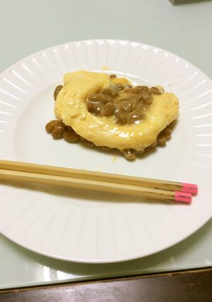 レンジで☆ふわふわオムレツ【納豆】-レシピのメイン写真