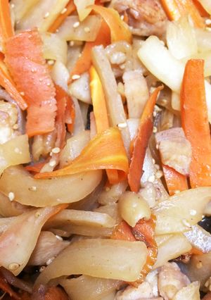 お弁当にも♪大根と人参の皮のきんぴら-レシピのメイン写真
