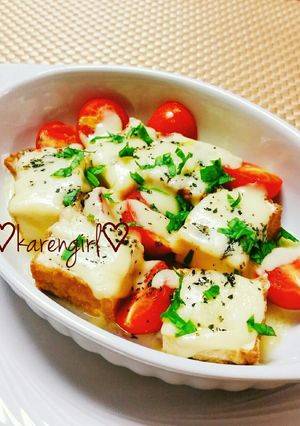 ♡厚揚げ&トマトバジルのチーズ焼き♡-レシピのメイン写真