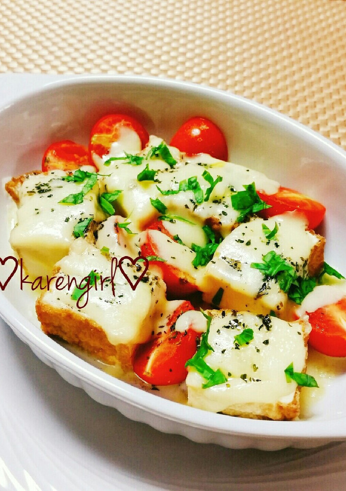 ♡厚揚げ&トマトバジルのチーズ焼き♡-レシピのメイン写真
