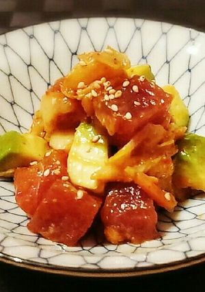 簡単美味♪まぐろ☆アボカドのキムチ和え♡-レシピのメイン写真