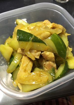 キュウリと鶏肉のカレー炒め(覚書)-レシピのメイン写真