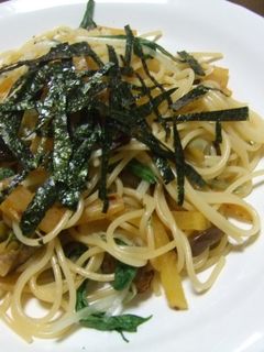 茄子とたくあんの簡単和風パスタ-レシピのメイン写真