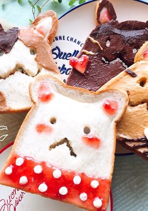 朝ごはんにジャムデコねこぱん(動画付き)-レシピのメイン写真