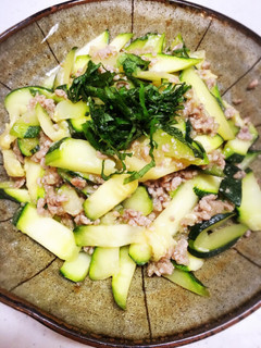 ズッキーニと豚ひき肉のマヨポン炒め-レシピのメイン写真
