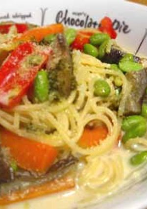 夏野菜の豆乳パスタ-レシピのメイン写真