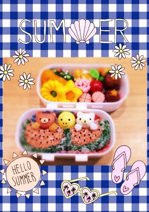 キャラ弁夏簡単リラックマとキャラ弁おかず-レシピのメイン写真