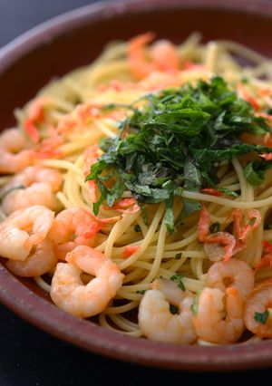 天然だしパックで作る 海老と大葉のパスタ-レシピのメイン写真