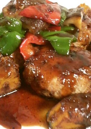 彩り野菜と鶏豚つくねハンバーグ照り焼き味-レシピのメイン写真