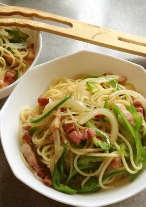 ピーマンとベーコンの白スパゲッティ-レシピのメイン写真