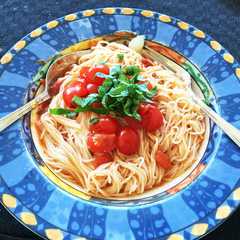 超簡単☆トマトとバジルの冷製そうめん-レシピのメイン写真