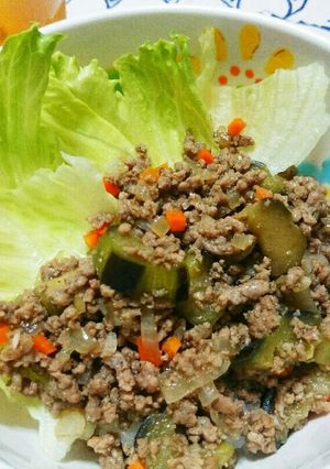 ご飯に乗っける挽き肉野菜炒め-レシピのメイン写真