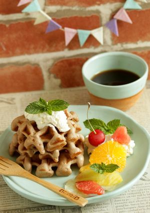 *ココア味 ♡ くるみのミロ・ワッフル♪-レシピのメイン写真