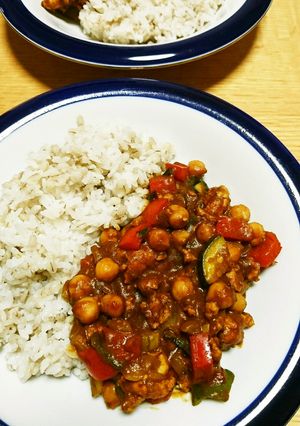 ひよこ豆とどっさり野菜のキーマカレー♪-レシピのメイン写真