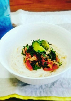 ぶっかけそうめんのサラダのっけ-レシピのメイン写真