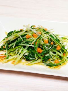 鮭フレーク&水菜のかんたんサッと炒め-レシピのメイン写真