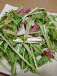 ラー油でピリリ☆水菜とたこのサラダ-レシピのメイン写真
